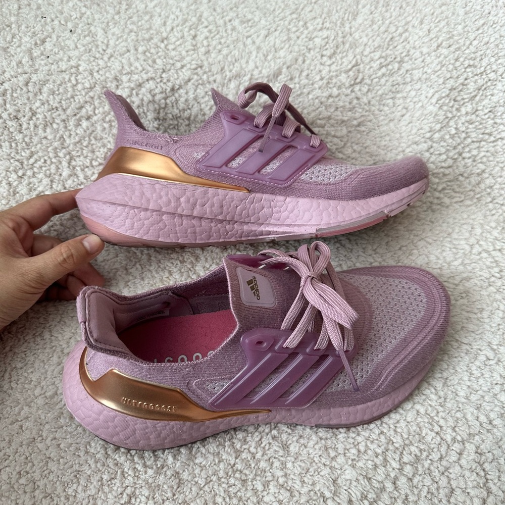 Adidas Ultraboost Women's Purple and Gold Athletic Shoes